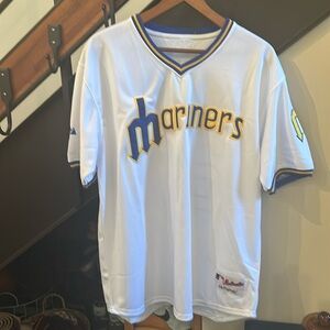 Ken Griffey jr mariners white pullover jersey large